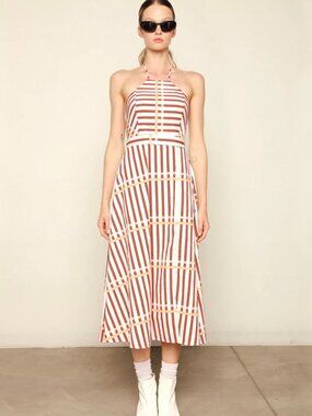 Du Paradis St. Tropez Striped Halter Dress